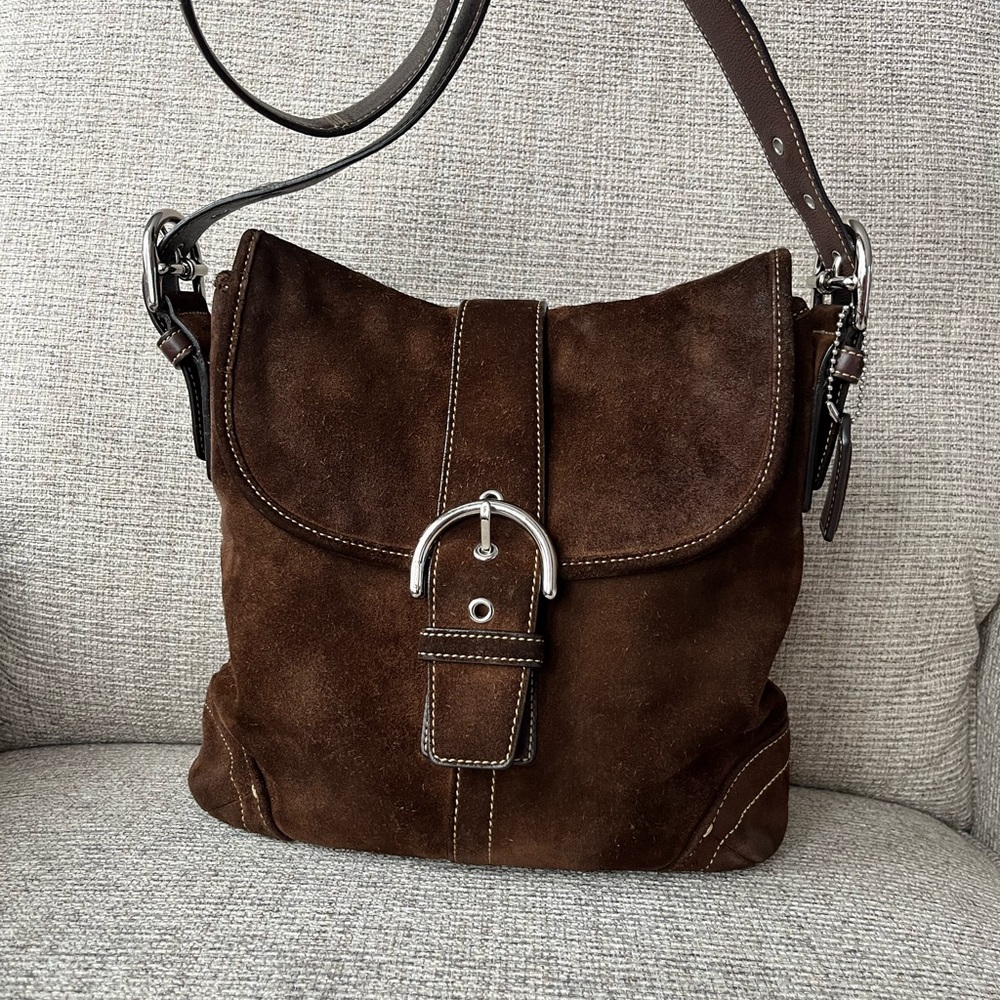 Coach 9482 Soho Suede Duffle Crossbody Shoulder Bag